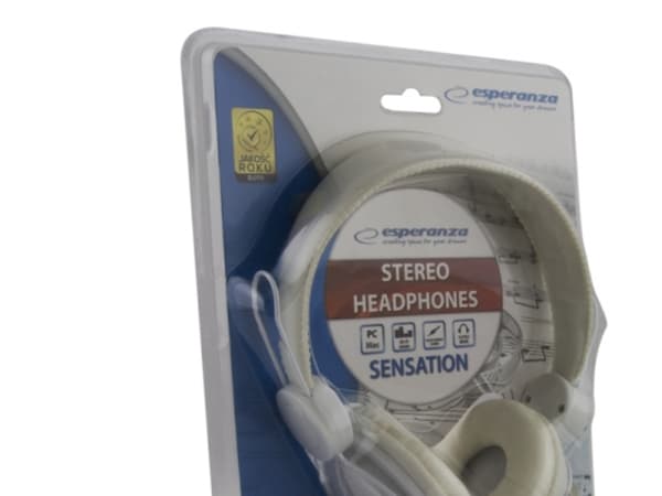 Esperanza SENSATION - Hodetelefoner - full størrelse - kablet - hvit