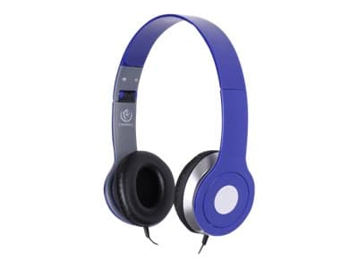 Rebeltec CITY - Hodetelefoner med mikrofon - on-ear - kablet - 3,5 mm jakk - blå