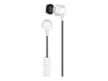 Miniatyrbild 3 av 5: Skullcandy Jib - Hörlurar med mikrofon - inuti örat - kabelansluten - 3,5 mm kontakt - ljudisolerande - vit/svart/vit