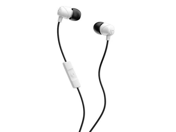 Skullcandy Jib - Hörlurar med mikrofon - inuti örat - kabelansluten - 3,5 mm kontakt - ljudisolerande - vit/svart/vit