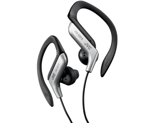 JVC HA-EB75, Kuulokkeet, Ear-hook, Urheilu, Musta, Hopea, Kaksikanavainen, 1,2 m