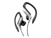 JVC HA-EB75, Kuulokkeet, Ear-hook, Urheilu, Musta, Hopea, Kaksikanavainen, 1,2 m