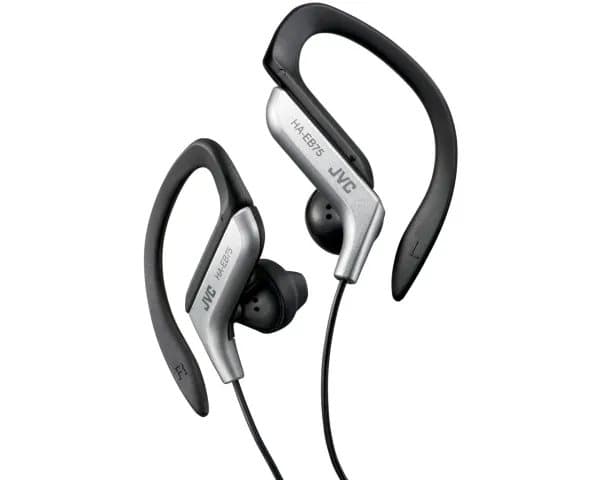 JVC HA-EB75, Kuulokkeet, Ear-hook, Urheilu, Musta, Hopea, Kaksikanavainen, 1,2 m