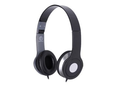 Rebeltec CITY - Hodetelefoner med mikrofon - on-ear - kablet - 3,5 mm jakk - svart