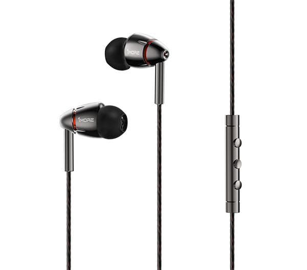 1More E1010, Kuulokkeet, In-ear, Calls/Music, Musta, Punainen, Kaksikanavainen, Soita/Tauko, Kappale >, Volume +, Volume -