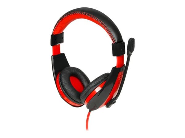 iBOX HPI 1528 MV - Headset - fullstorlek - kabelansluten - svart, röd