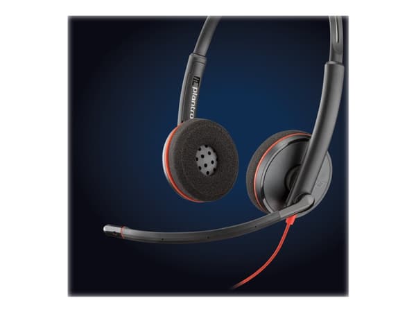 Poly Blackwire C3220 USB - 3200 Series - headset - på örat - kabelansluten - USB - ljudisolerande - svart