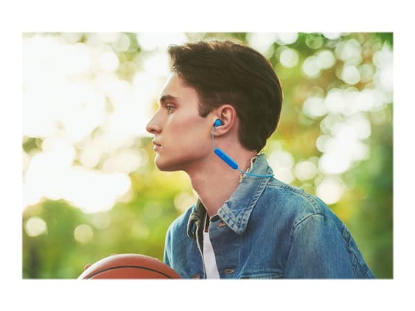 Sony WI-C300 - Hörlurar med mikrofon - inuti örat - Bluetooth - trådlös - NFC - blå