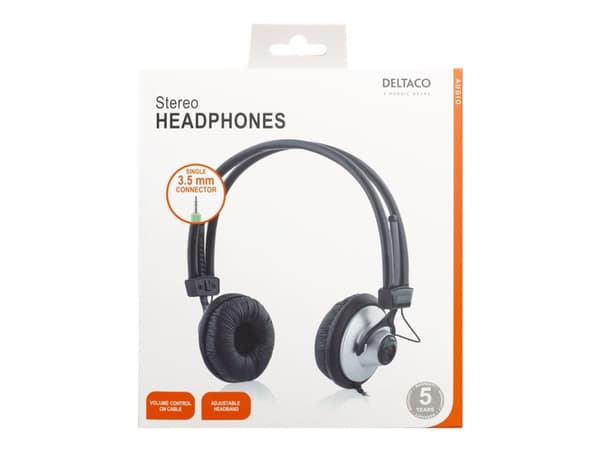 DELTACO HL-6 - Hodetelefoner - full størrelse - kablet - 3,5 mm jakk