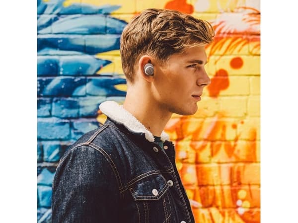 Audio-Technica ATH CKR7TW - True wireless-hodetelefoner med mikrofon - i øret - Bluetooth - grå