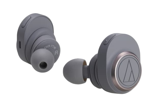 Audio-Technica ATH CKR7TW - True wireless-hodetelefoner med mikrofon - i øret - Bluetooth - grå