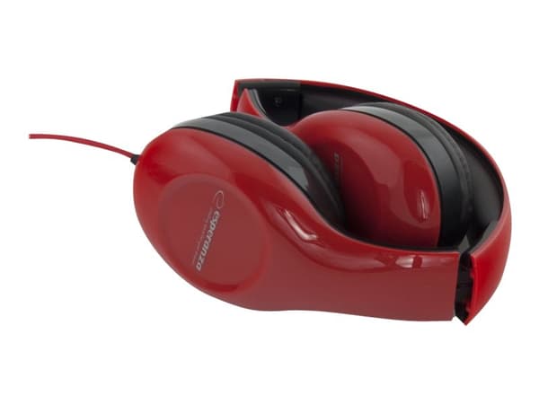 Esperanza EH138R SOUL - Hodetelefoner - full størrelse - kablet - 3,5 mm jakk - rød