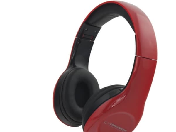 Esperanza EH138R SOUL - Hodetelefoner - full størrelse - kablet - 3,5 mm jakk - rød