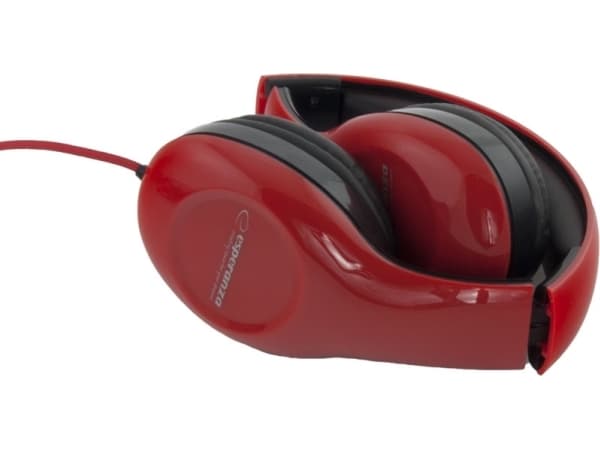 Esperanza EH138R SOUL - Hodetelefoner - full størrelse - kablet - 3,5 mm jakk - rød