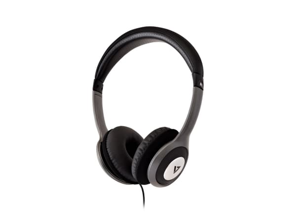 V7 HA520-2EP hodetelefon og headsett Hodetelefoner Koblet med ledninger (ikke trådløs) Hodebånd Musikk Sort, Sølv