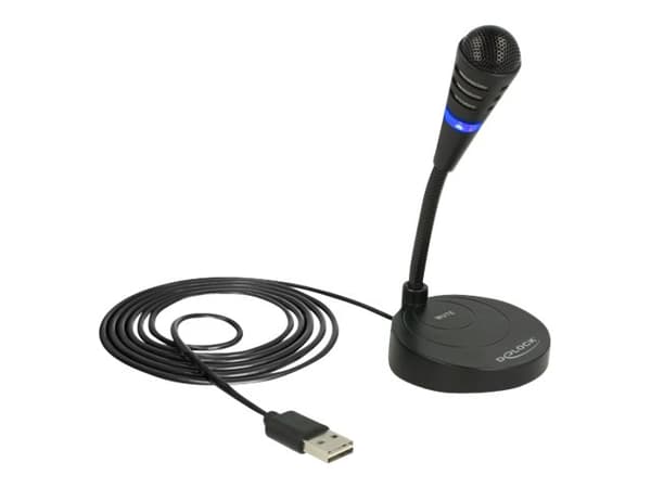 DeLOCK 65871, PC-mikrofoni, -44 dB, 70 - 9000 Hz, 16 bittiä, 48 kHz, Yksisuuntainen