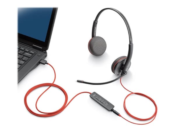 Poly Blackwire C3220 USB-C - 3200 Series - headset - på örat - kabelansluten - USB-C - ljudisolerande - svart