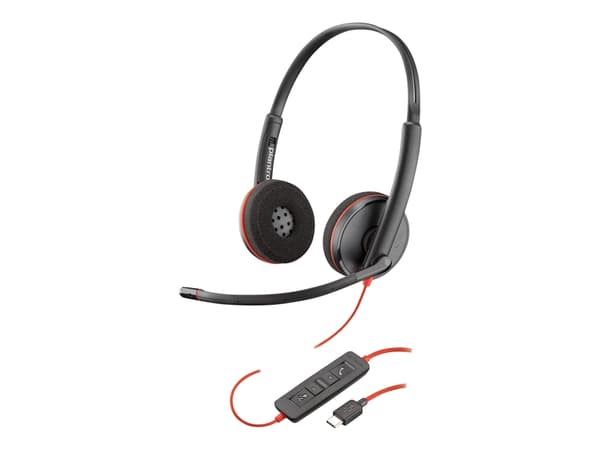 Poly Blackwire C3220 USB-C - 3200 Series - headset - på örat - kabelansluten - USB-C - ljudisolerande - svart