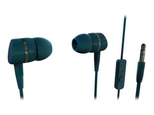 Vivanco Smartsound - Hörlurar med mikrofon - inuti örat - kabelansluten - 3,5 mm kontakt - petrolium