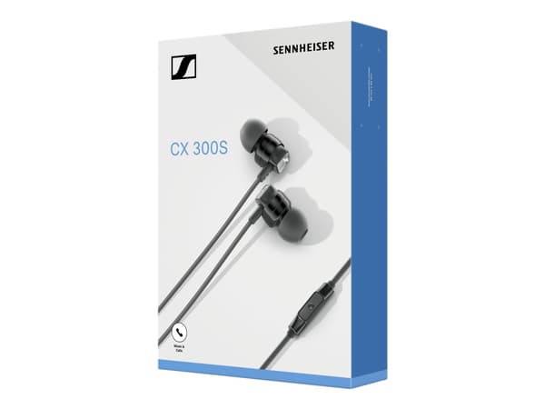 Sennheiser CX 300S - Ørepropper med mikrofon - ørepropp - kablet - 3,5 mm jakk - lydisolerende - svart