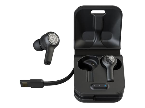 JLab Audio JBuds Air Executive True Wireless Earbuds - True wireless-hörlurar med mikrofon - inuti örat - Bluetooth - svart