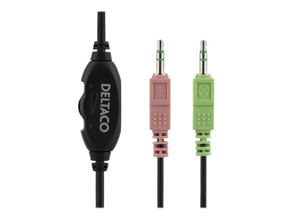 DELTACO HL-9 - Headset - fullstorlek - kabelansluten - svart