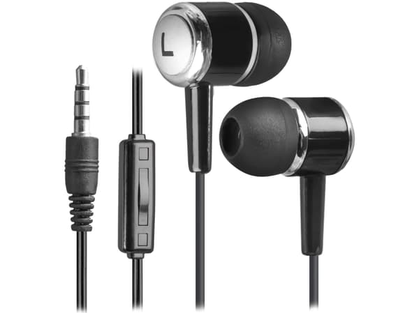 Defender Pulse 427 - Ørepropper med mikrofon - i øret - kablet - 3,5 mm jakk - lydisolerende - svart