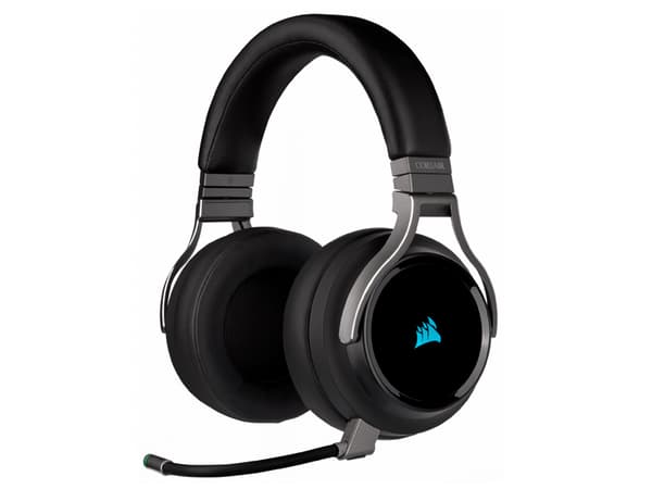 CORSAIR Gaming VIRTUOSO RGB - Headset - fuld størrelse - 2,4 GHz - trådløs - USB / 3,5 mm jackstik - Carbon (Black)