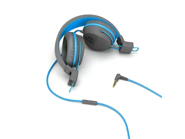 JLab JBuddies Studio Kids Blau - Over-Ear-Kopfhörer (Mikrofon, 1-Tasten-Fernbedienung, Lautstärkebegrenzer)