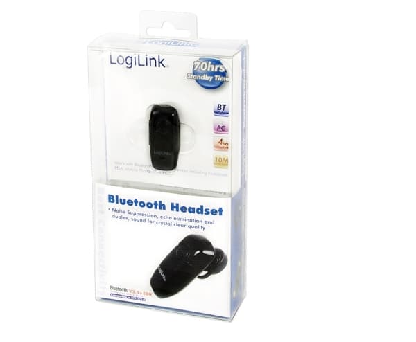 LogiLink Bluetooth V2.0 Earclip Headset, Langaton, Puhelut/Musiikki, 9 g, Kuulokkeet, Musta
