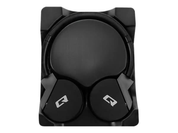 Qoltec 50825, Kuulokkeet, Pääpanta, Calls/Music, Musta, Harmaa, Kaksikanavainen, Track <, Kappale >, Volume +, Volume -