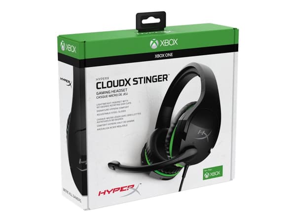 HyperX CloudX Stinger, Langallinen, Pelaaminen, 18 - 23000 Hz, 276,5 g, Kuulokkeet, Musta, Vihreä