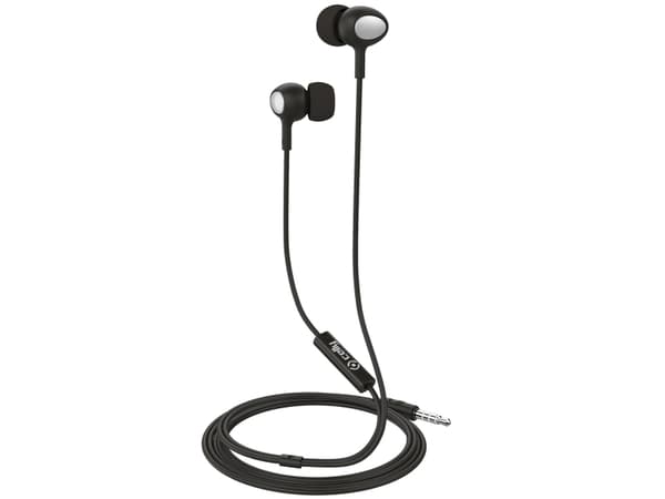 Celly UP500BK - Ørepropper med mikrofon - ørepropp - kablet - 3,5 mm jakk