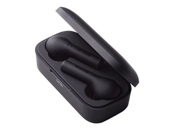 Boompods Bassline TWS - True wireless-hodetelefoner med mikrofon - i øret - Bluetooth - svart