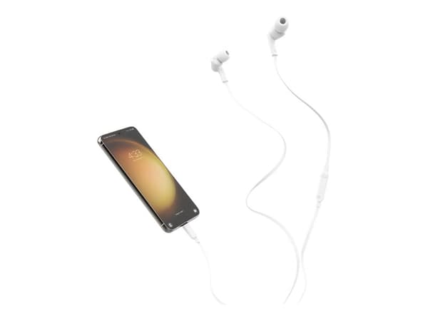 Belkin ROCKSTAR - Hörlurar med mikrofon - inuti örat - kabelansluten - USB-C - ljudisolerande - vit