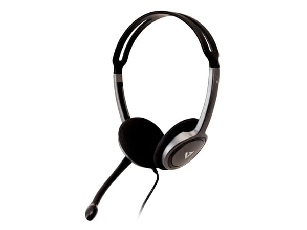 V7 HA212-2EP, Kabel, Samtal/musik, 20 - 20000 hz, 72,5 g, Headset, Svart, Silver