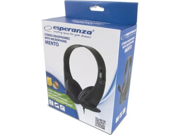 Esperanza Mento - Kuulokkeet - täysi kuulokemikrofoni - kotelointi - 3,5 mm:n liitinliitin