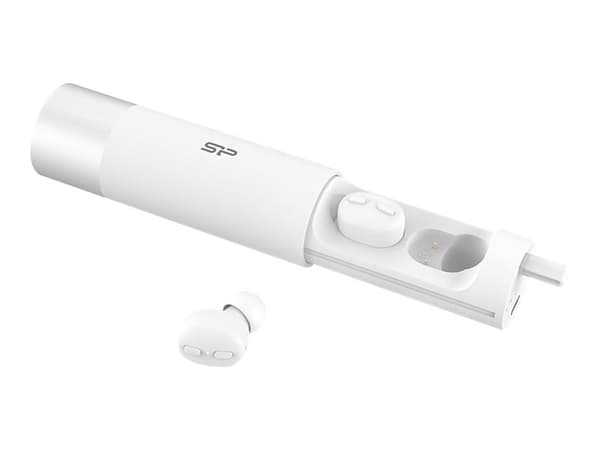 Silicon Power Blast Plug BP81 - True wireless-hodetelefoner med mikrofon - i øret - Bluetooth - hvit