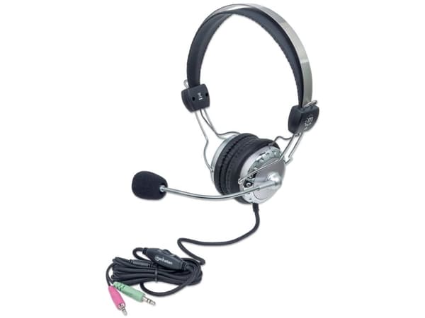Manhattan 175517, Kabel, 20 - 20000 hz, Samtal/musik, 340 g, Headset, Grå