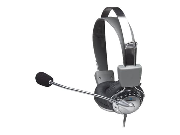 Manhattan 175517, Kabel, 20 - 20000 hz, Samtal/musik, 340 g, Headset, Grå