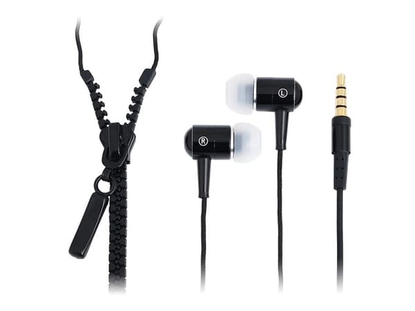 LogiLink "Zipper" Stereo In-Ear Headset - Kuulokkeet - i øret - kabling - sortti