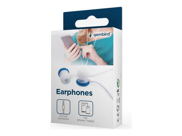 Gembird Candy MHP-EP-001-B - Hörlurar - inuti örat - kabelansluten - 3,5 mm kontakt - blå