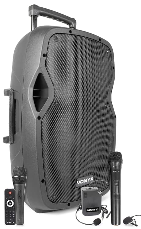 Vonyx AP1200PA Mobil förstärkare/högtalare 12" BP-HH-UHF/
