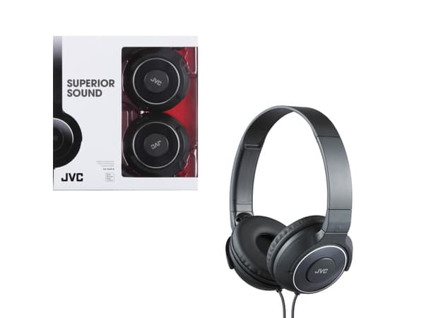 Lengvos Ausines su laidu JVC HA-S220BE 30mm, juodos