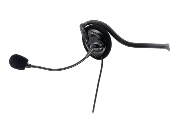 Hama "NHS-P100" - Headset - på örat - montering bakom nacken - kabelansluten - 3,5 mm kontakt - svart