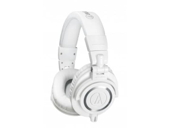 Audio-Technica ATH M50xWH - M Series - hodetelefoner - full størrelse - kablet - 3,5 mm jakk - hvit