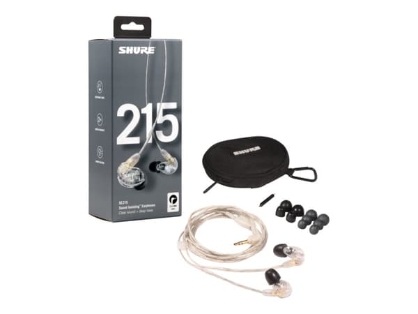 Shure SE215-CL-EFS - Sound Isolating - ørepropper - i øret - kablet - 3,5 mm jakk - lydisolerende - blank