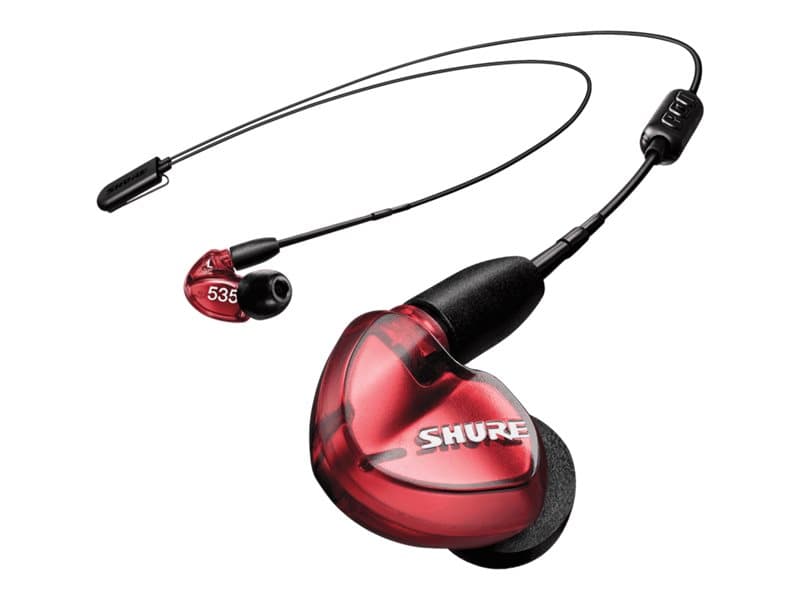 Shure SE535 - Red Special Edition - ørepropper med mikrofon - i øret - Bluetooth - trådløs, kablet - 3,5 mm jakk - lydisolerende - rød