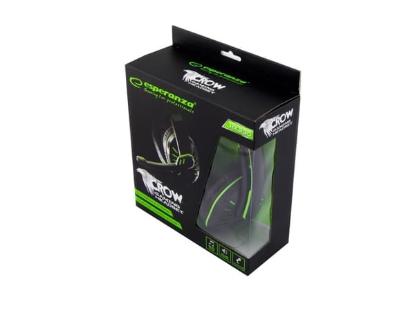 Esperanza EGH330G hörlurar/headset Svart, grönt