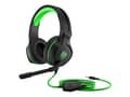 Miniatyrbild 4 av 5: HP Pavilion 400 - Headset - fullstorlek - med kabel - stereo - 3,5 mm jack - svart/grön - PC / PS4 / Xbox